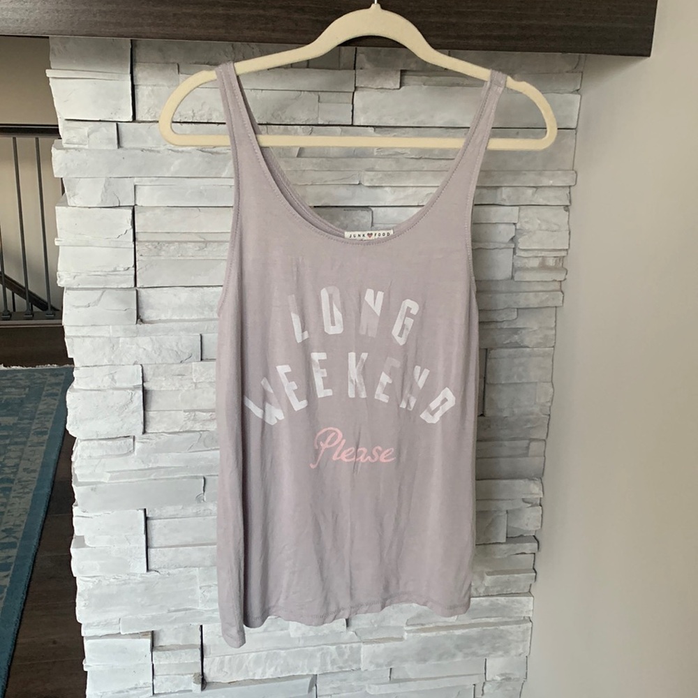 NWOT Junk Food gray tank top
